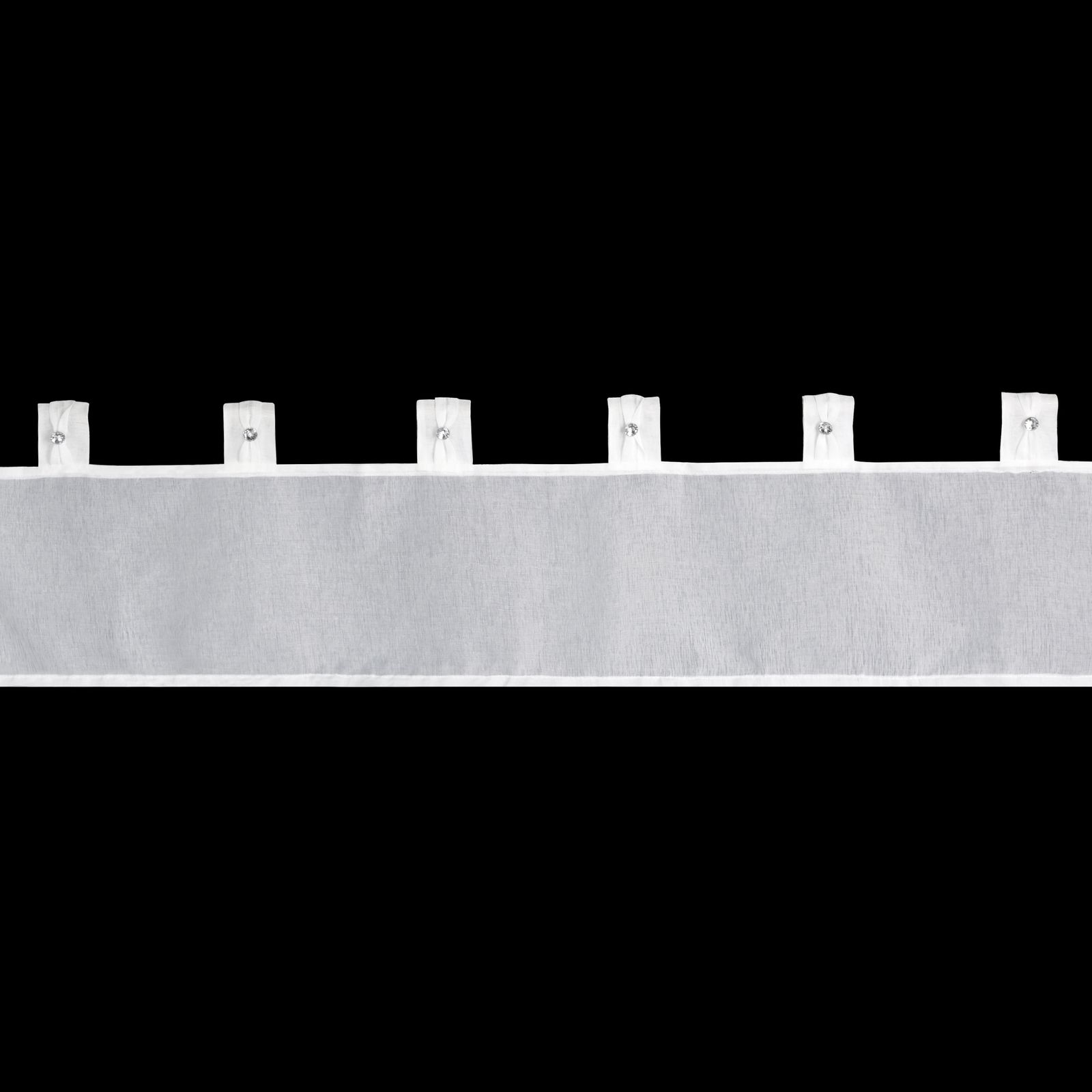 Zazdrostka SEVILLA z gładkiej matowej tkaniny z ozdobnymi szelkami z kryształkami, 150 X 30 cm szelki, kolor biały (2)