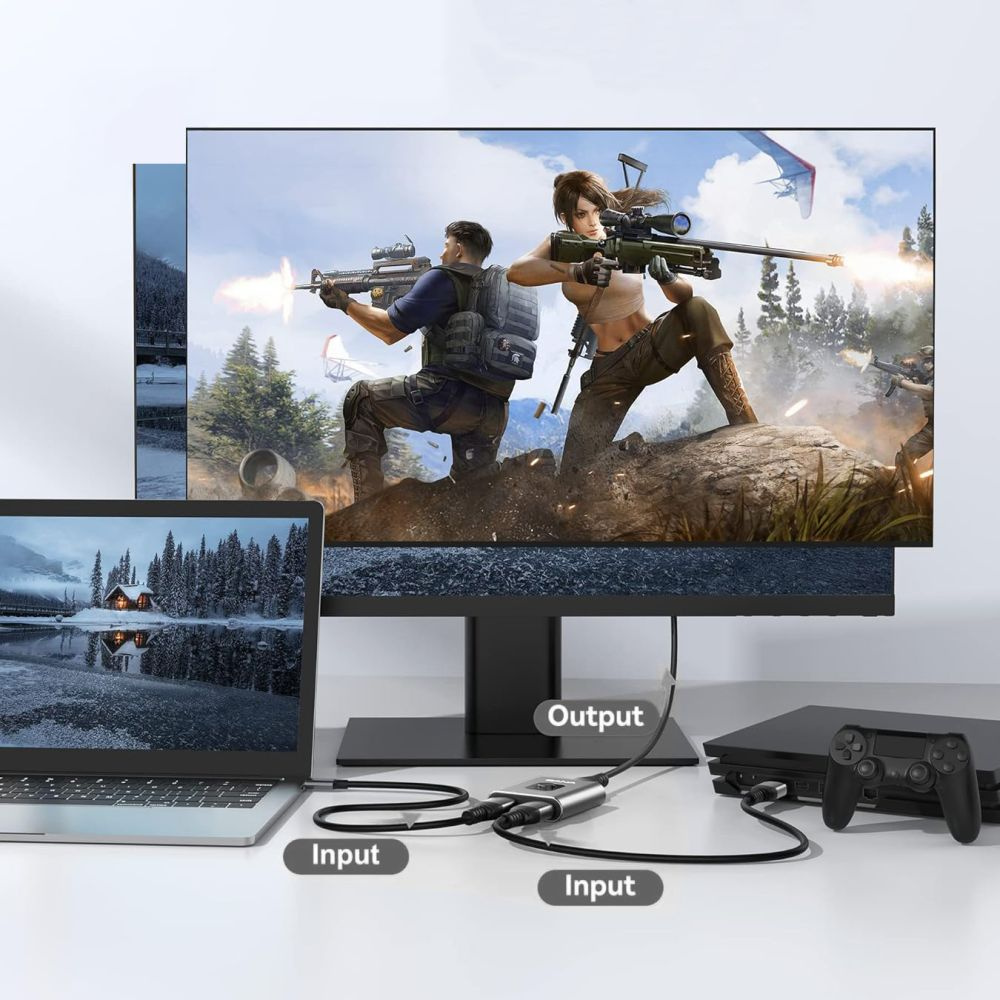 HUB adapter 2w1 HDMI 4K 60HZ - szary (6)