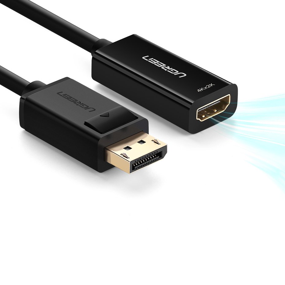 Przejściówka adapter jednokierunkowy z DisplayPort (męski) na HDMI (żeński) 1080P 60Hz 12bit czarny (7)