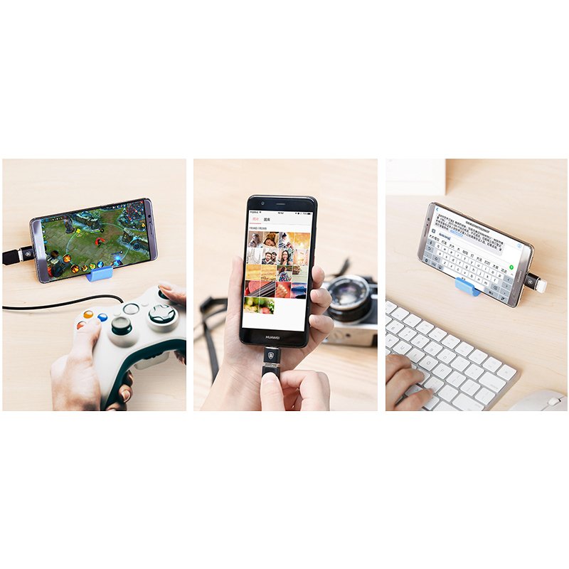 Adapter przejściówka ze złącza USB na USB-C OTG - czarny (7)