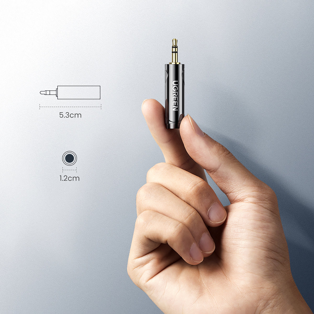 Adapter przejściówka audio 3.5mm (męski) na 6,35mm mini jack (żeński) szary (11)