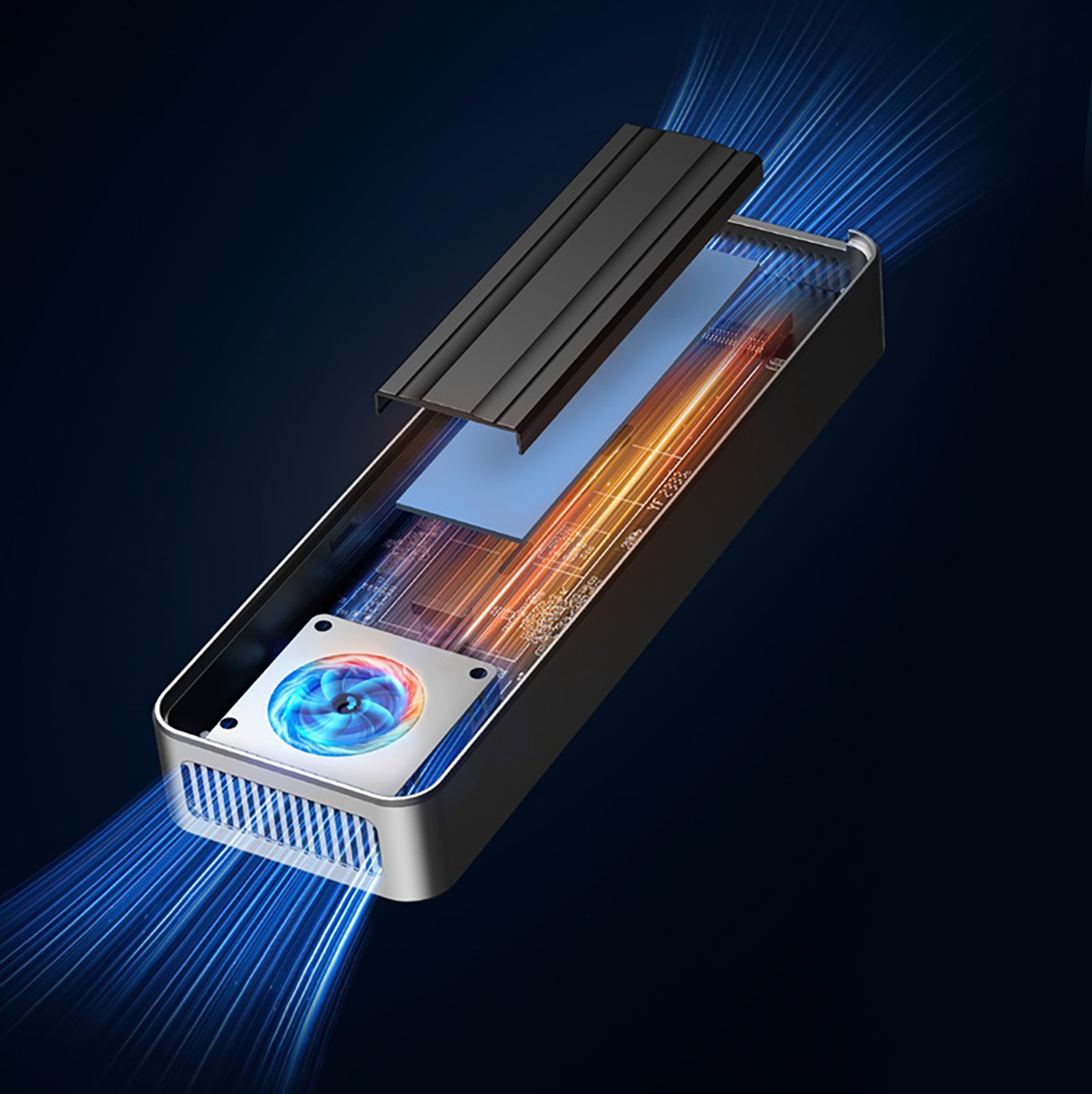 Kieszeń obudowa na dysk OUM2-G20 M.2 NVME USB-C 20Gb/s - srebrna (4)