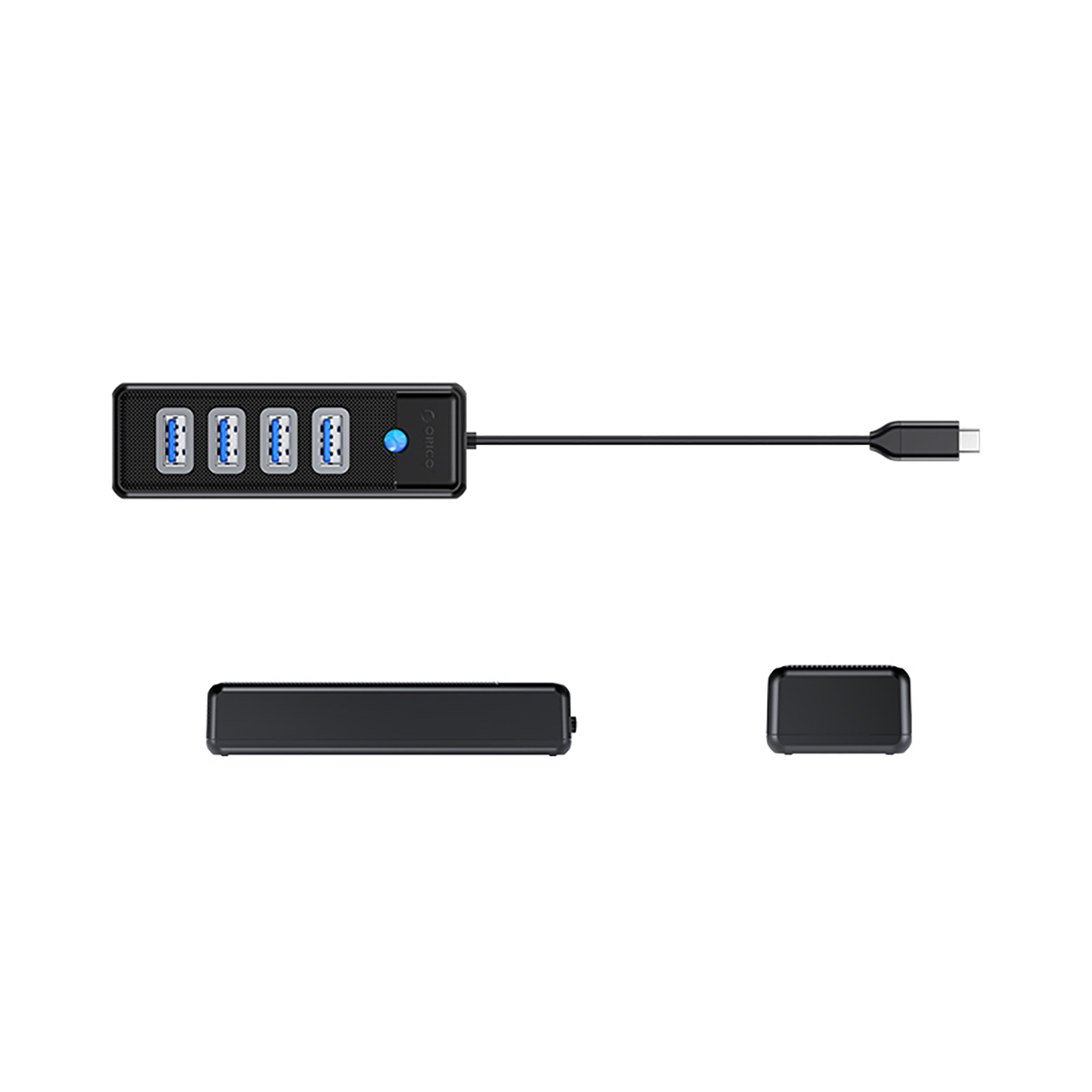 Hub rozdzielacz PW4U-C3 USB-C - 4x USB-A - czarny (3)