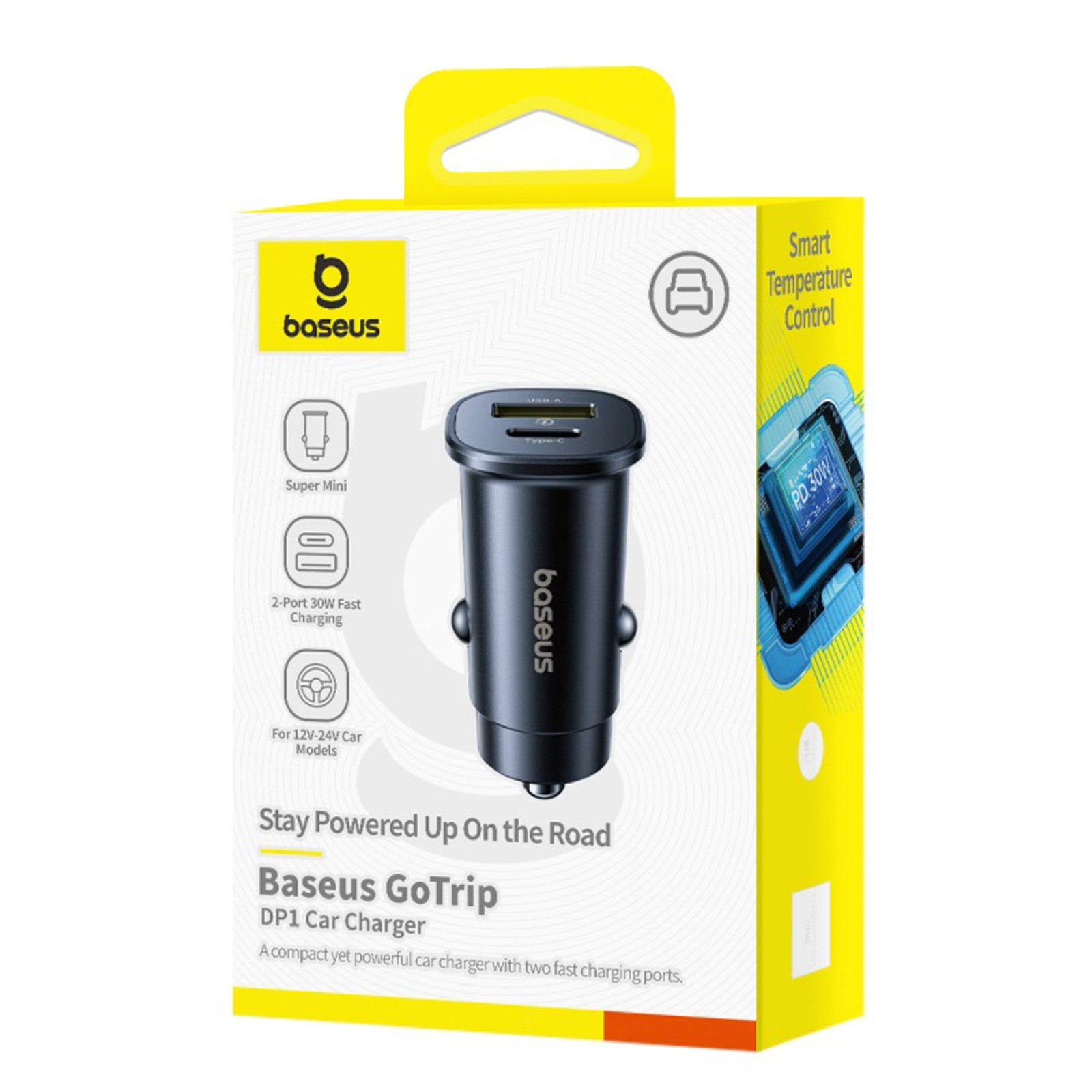 Ładowarka samochodowa USB-C USB-A 30W - czarna (8)