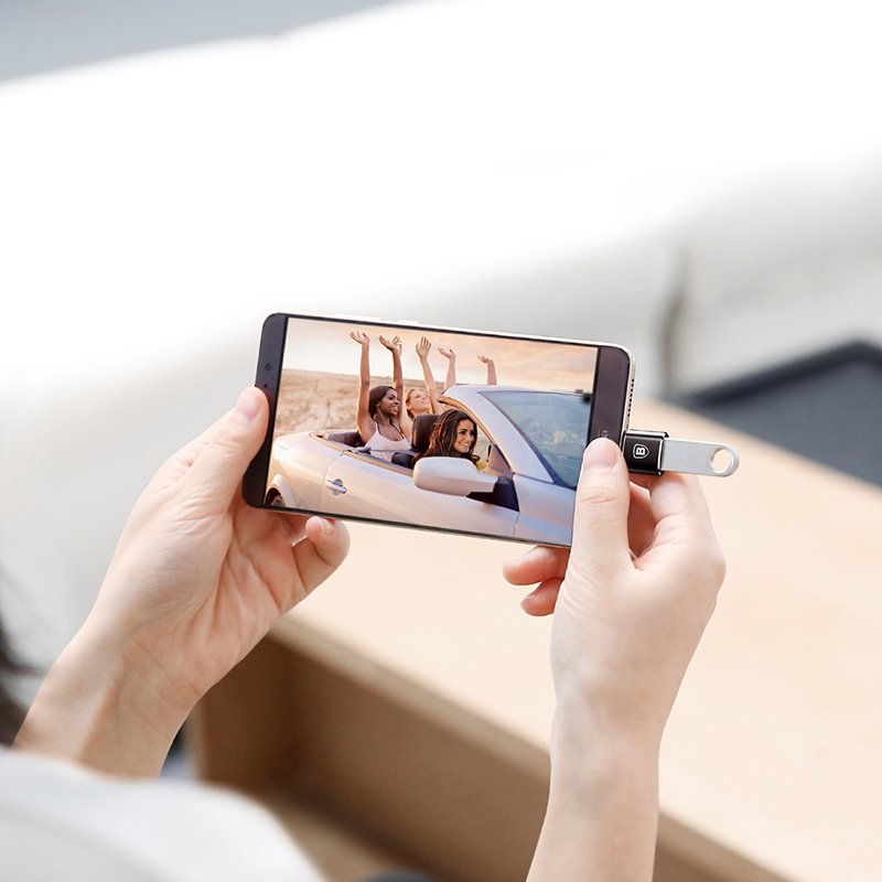 Adapter przejściówka ze złącza USB na USB-C OTG - czarny (6)