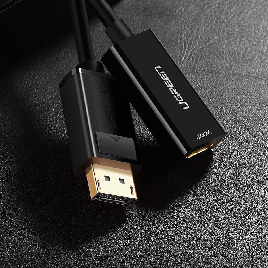 Przejściówka adapter jednokierunkowy z DisplayPort (męski) na HDMI (żeński) 1080P 60Hz 12bit czarny (9)