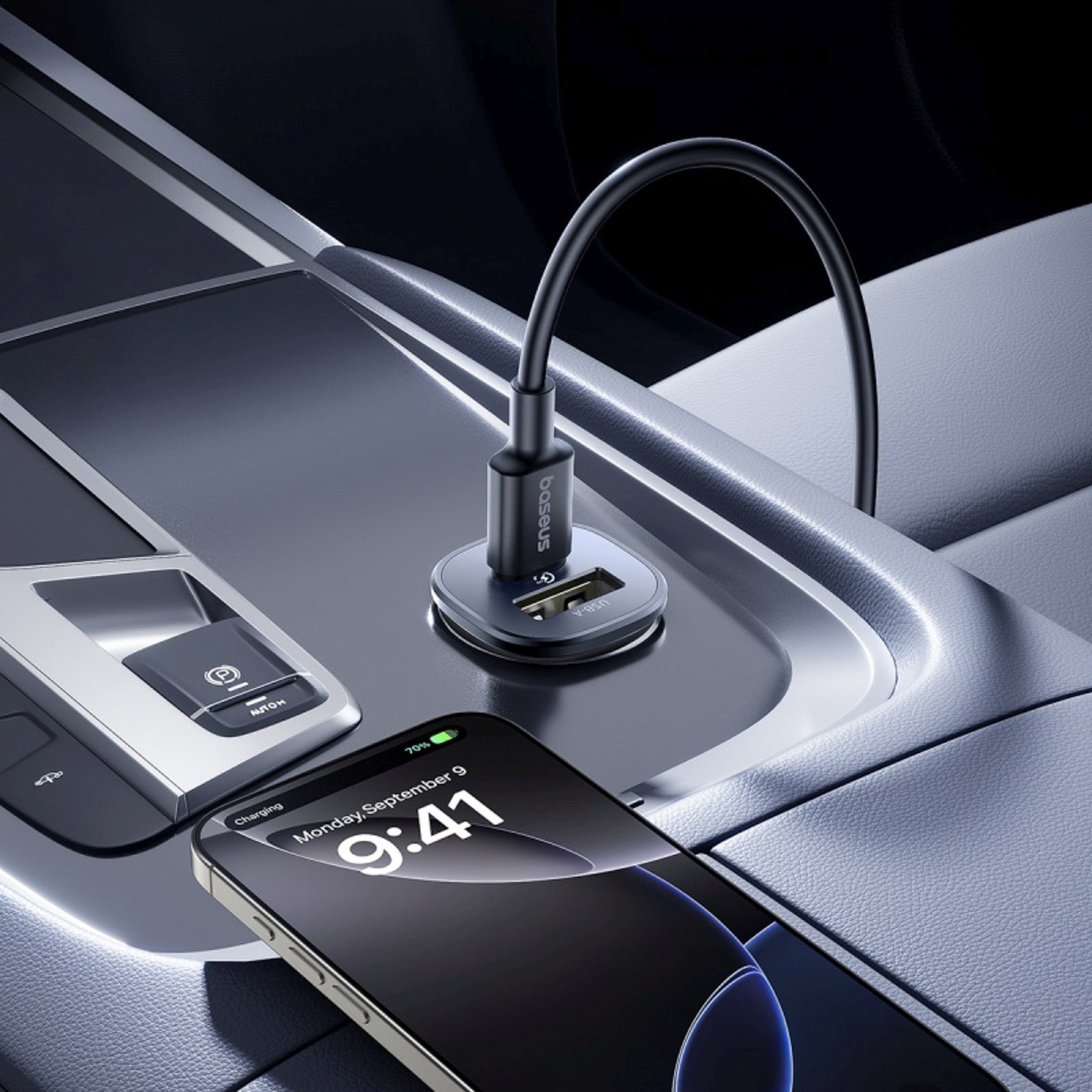Ładowarka samochodowa USB-C USB-A 30W - czarna (7)