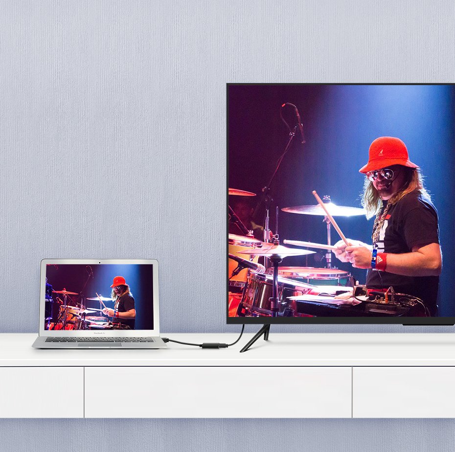 Przejściówka adapter jednokierunkowy z DisplayPort (męski) na HDMI (żeński) 1080P 60Hz 12bit czarny (4)