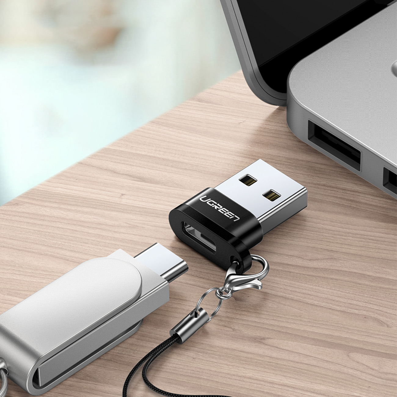 Przejściówka adapter gniazdo z wtyczki USB-C na USB czarny (5)