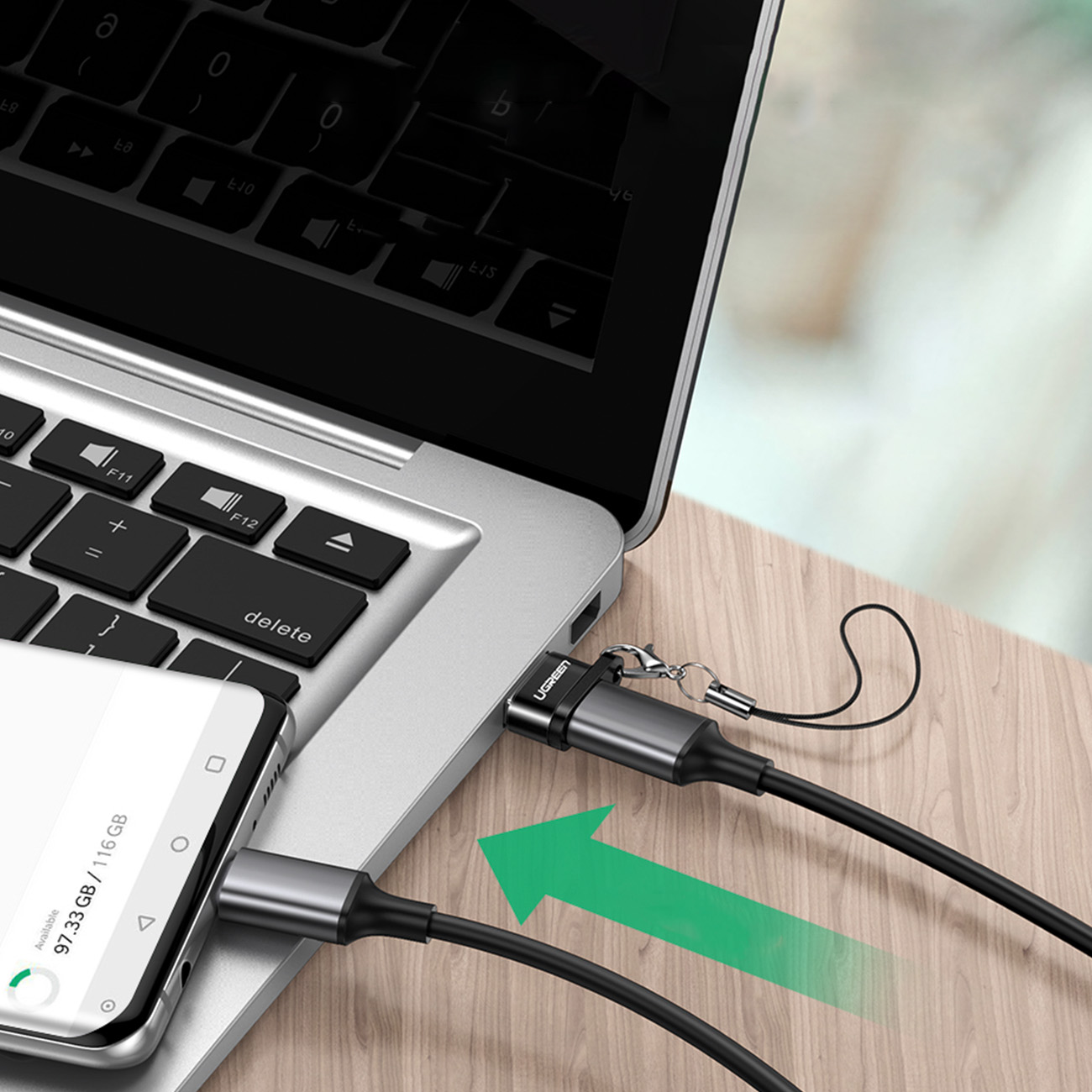 Przejściówka adapter gniazdo z wtyczki USB-C na USB czarny (4)