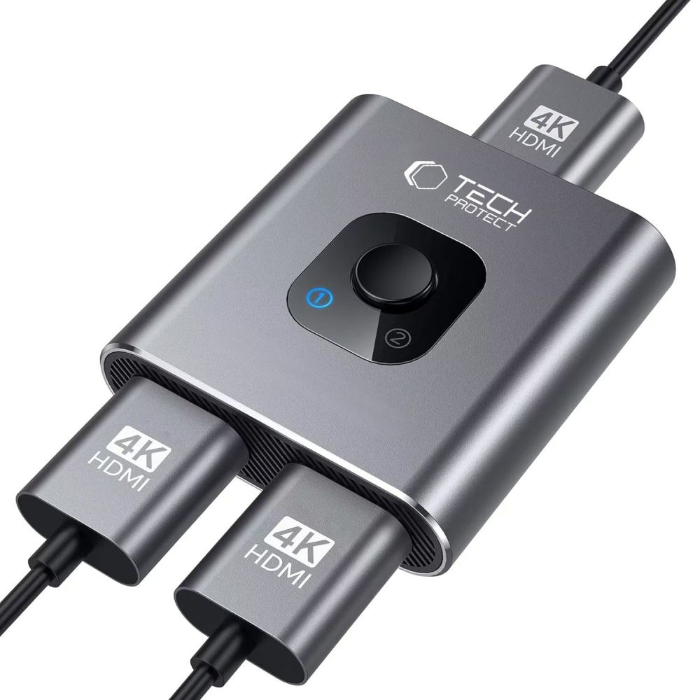 HUB adapter 2w1 HDMI 4K 60HZ - szary (4)