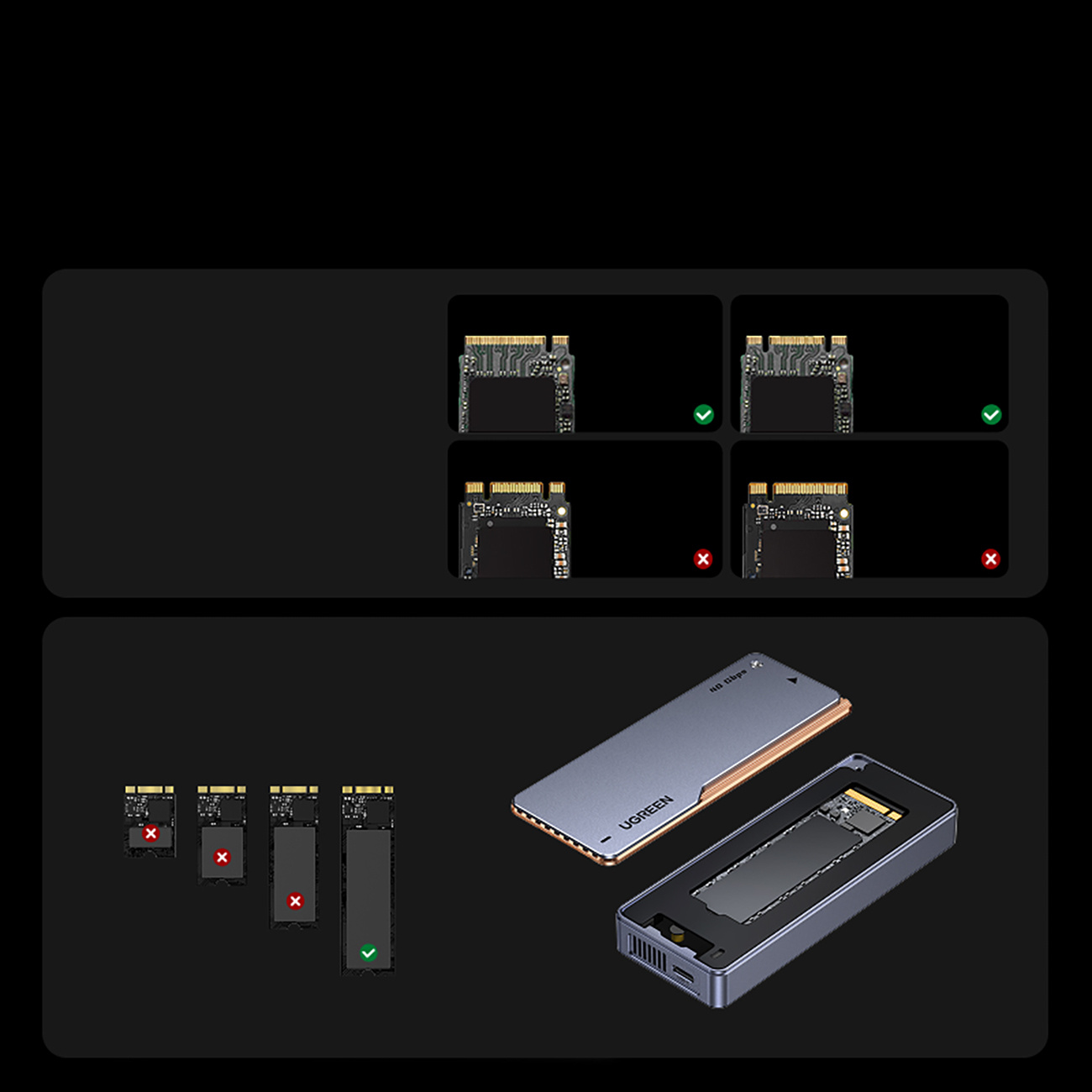 Obudowa na dysk M.2 NVMe SSD z chłodzeniem aktywnym USB4 40Gb/s - szara (4)