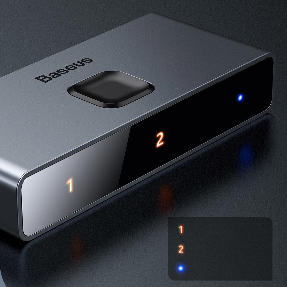 Przełącznik rozdzielacz splitter switch HDMI 2x HDMI 4K 30 Hz dwukierunkowy szary (10)