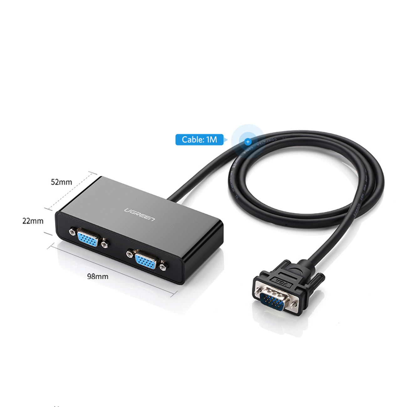 Rozdzielacz ekranów monitorów adapter Video VGA - 2x VGA czarny (11)