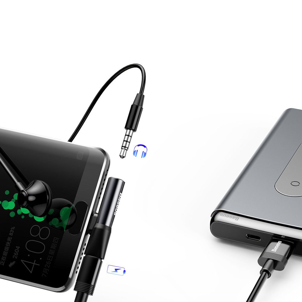 Audio Converter L41 adapter przejściówka ze złącza USB-C na port USB-C + Jack 3.5 mm czarny (9)