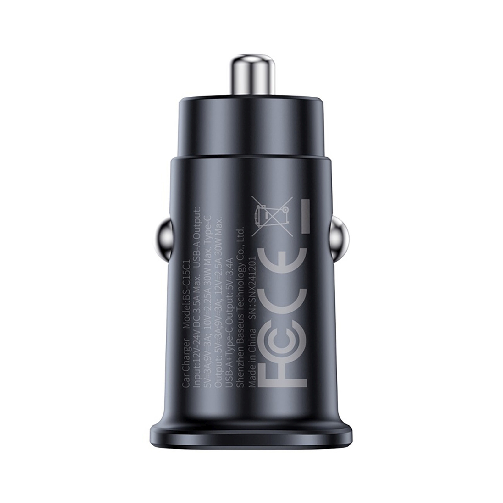 Ładowarka samochodowa USB-C USB-A 30W - czarna (11)