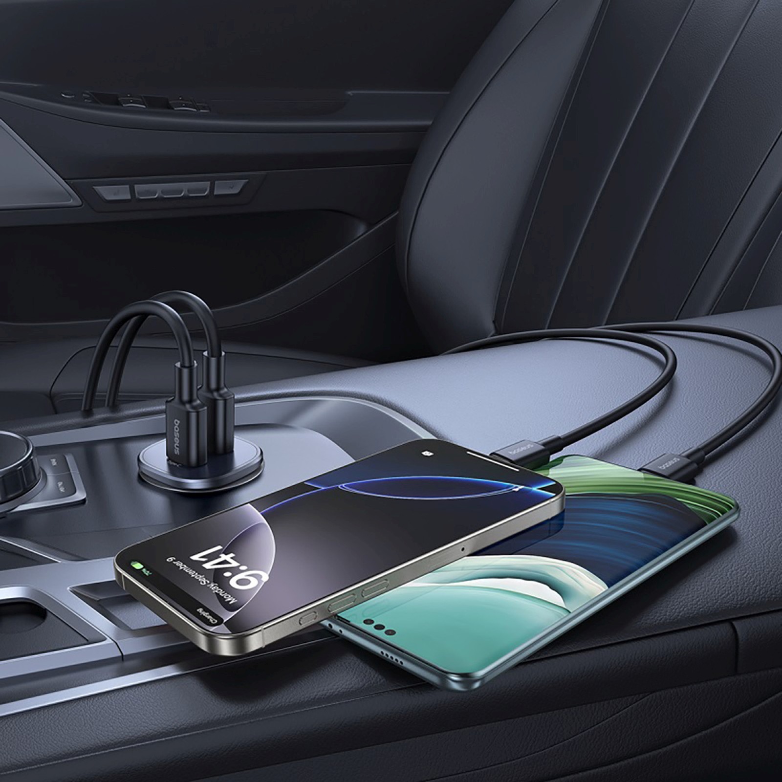 Ładowarka samochodowa USB-C USB-A 30W - czarna (6)