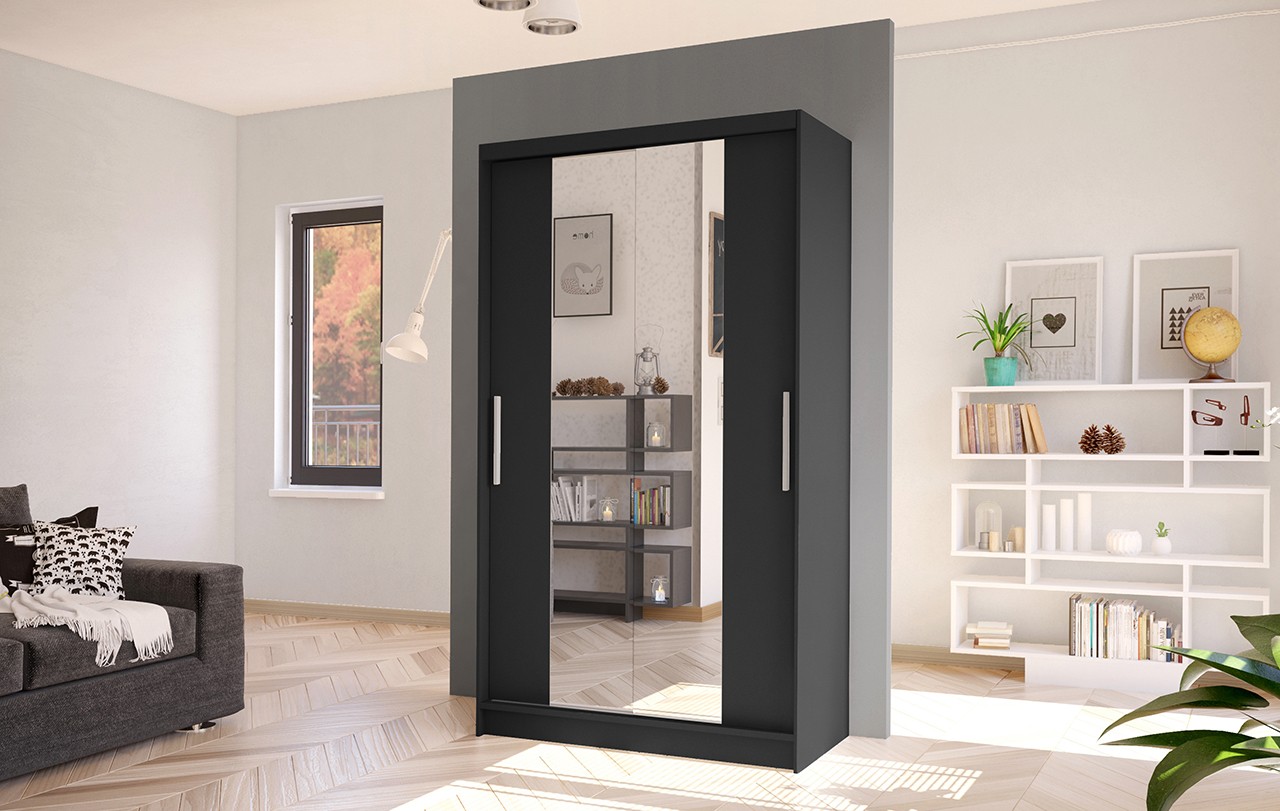 SZAFA 100 CM LUSTRO ŚRODEK PÓŁKI + DRĄŻEK (4)