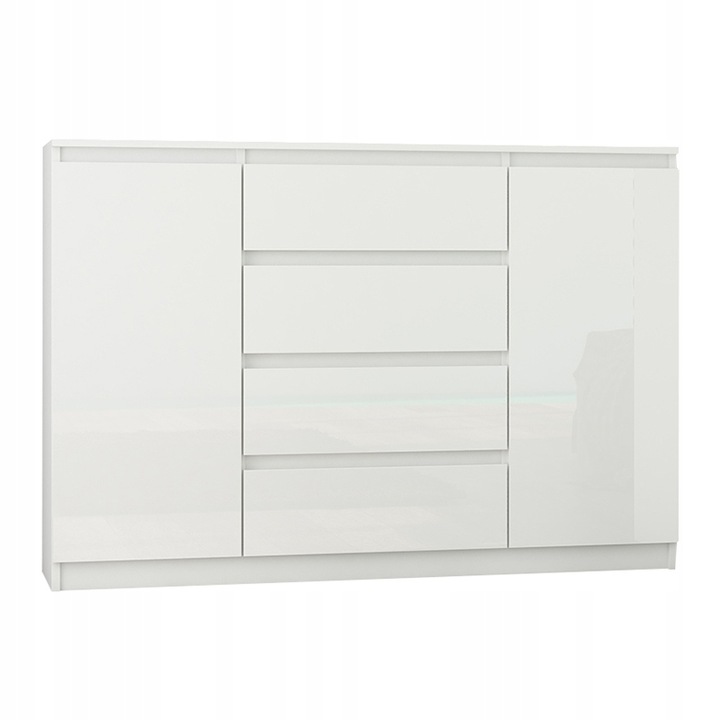 Komoda 140 CM 4 szuflady 2 szafki Połysk (1)
