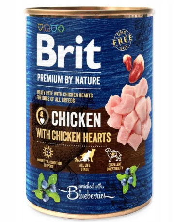 Brit Premium by Nature – Mokra Karma dla Psa | Kurczak z Sercami | 400 g