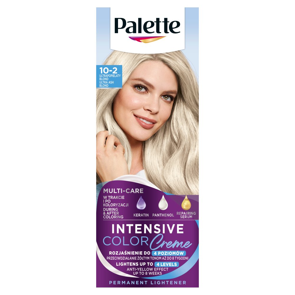 Palette Intensive Color Creme Farba do włosów w kremie rozjaśniacz 10-2 (A10) ultrapopielaty blond