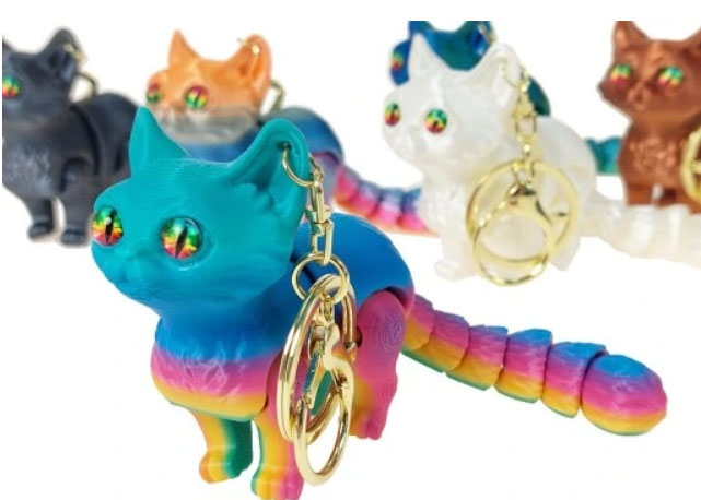 Brelok 3D kot MIX figurka błyszczący kolorowy 