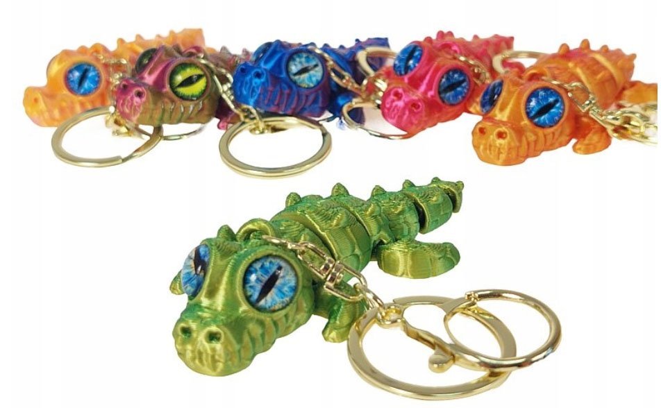 Brelok 3D krokodyl MIX kolorowy błyszczący figurka