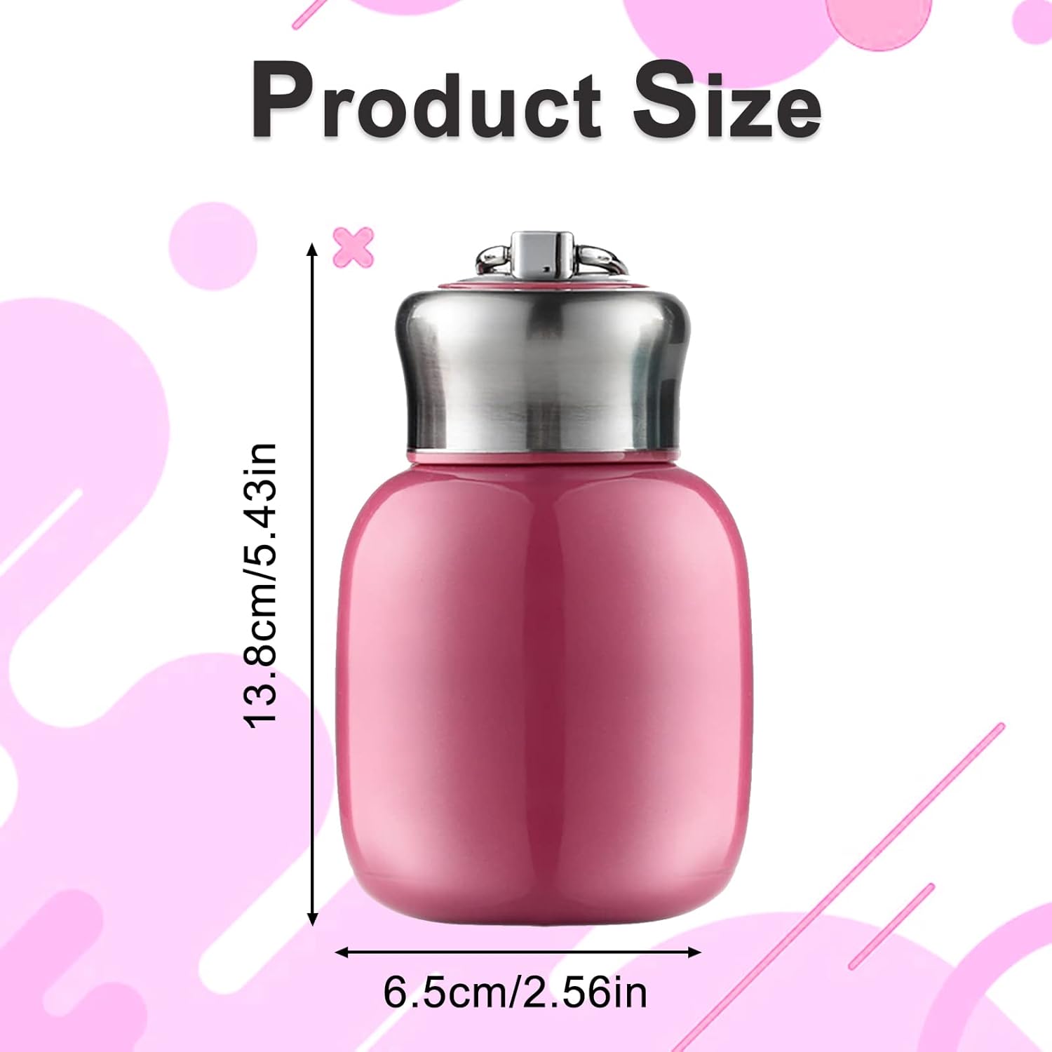  Butelka termiczna dwuściankowa o pojemności 200 ml RÓŻOWA (4)