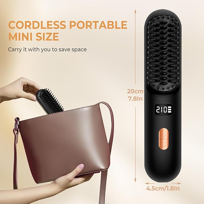 Bezprzewodowa mini szczotka prostująca  USB UKLISS BY-ZFS01 (3)