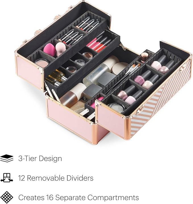 Beautify Make Up Organizer Kosmetyczka Profesjonalna Duża Zamykana (5)