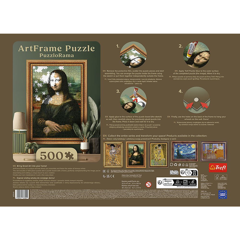 Puzzle 500 el. PuzzloRama, Mona Lisa, Leonardo da Vinci Trefl (4)