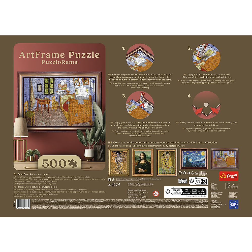 Puzzle 500 el. PuzzloRama Pokój van Gogha w Arles, Vincent van Gogh  (4)
