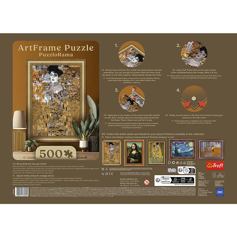Puzzle 500 el. PuzzloRama, Adele Bloch-Bauer I, Gustav Klimt Trefl (4)