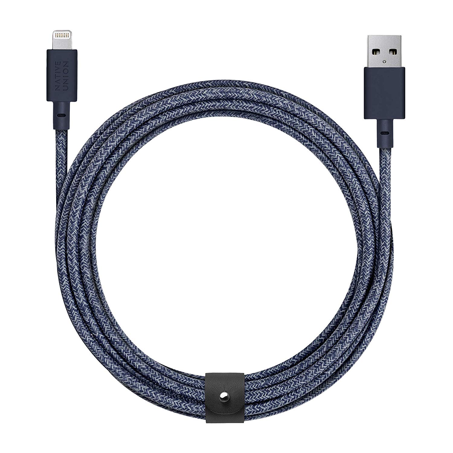 Native Union Belt Cable XL Wzmocniony Kabel USB Lightning ze Skórzanym Zapięciem 3m (Indigo) Native Union Belt Cable XL Wzmocniony Kabel USB Lightning ze Skórzanym Zapięciem 3m (Indigo)