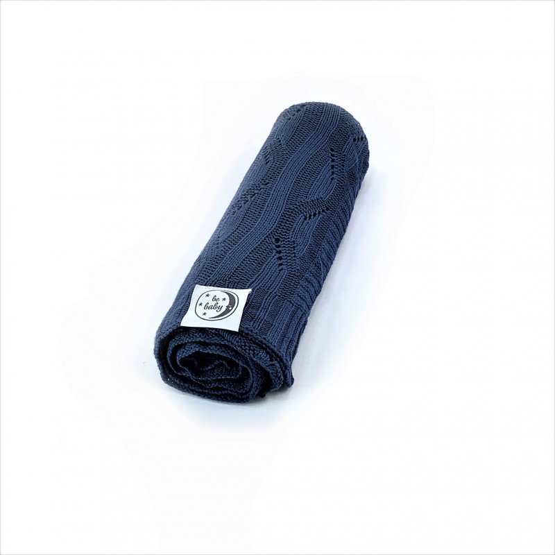 Kocyk bambusowy dla dziecka 100x75 granatowy (2) Kocyk bambusowy dla dziecka 100x75 granatowy (2)