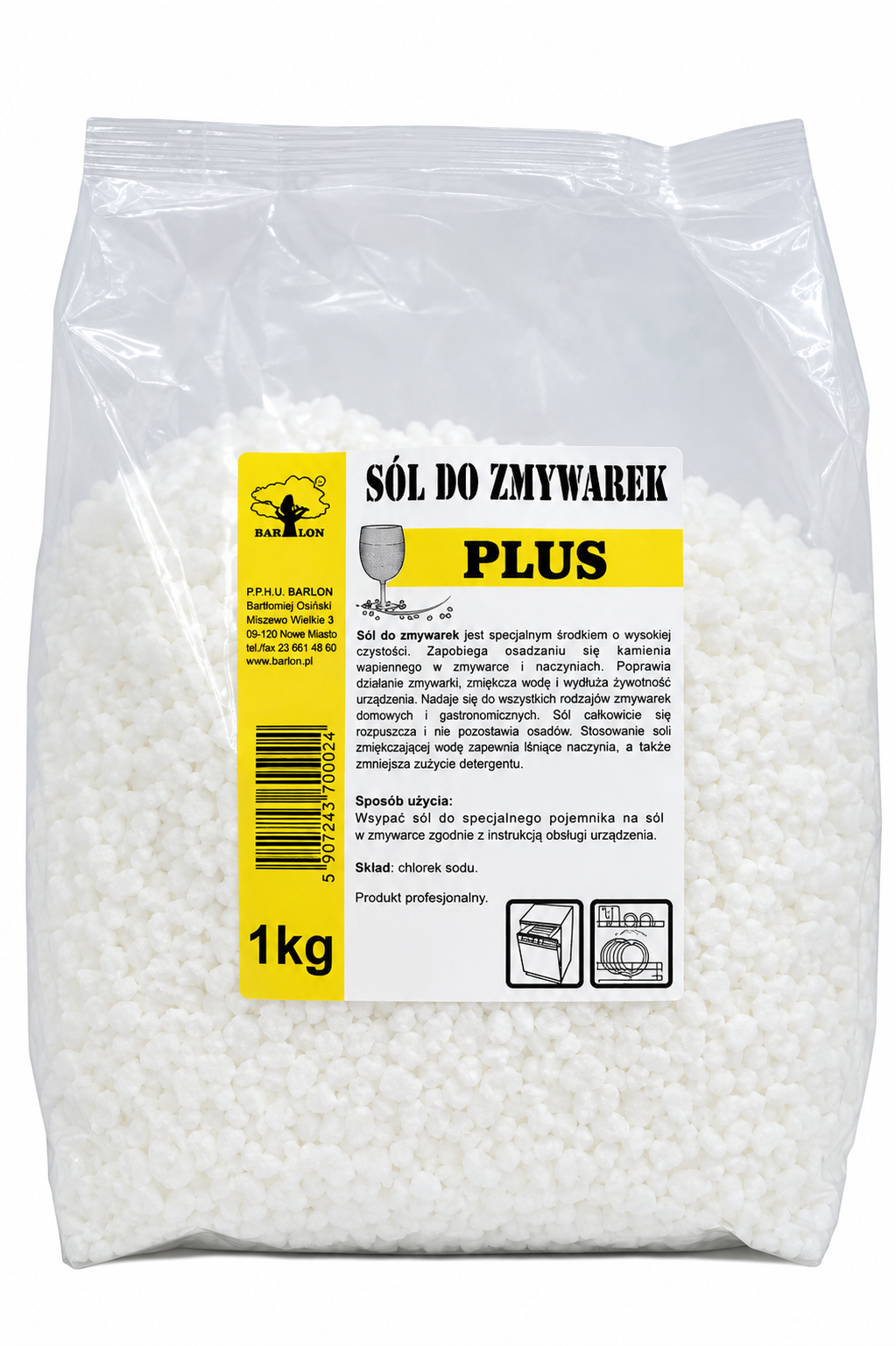 Sól do zmywarek PLUS 1kg Barlon