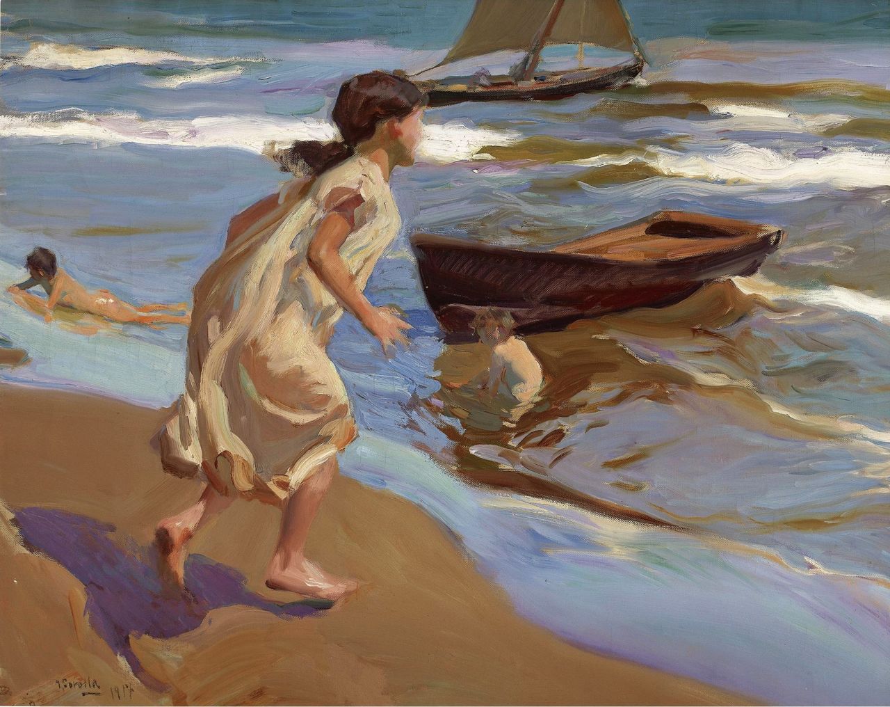 Joaquín Sorolla y Bastida - Mała dziewczynka w morzu