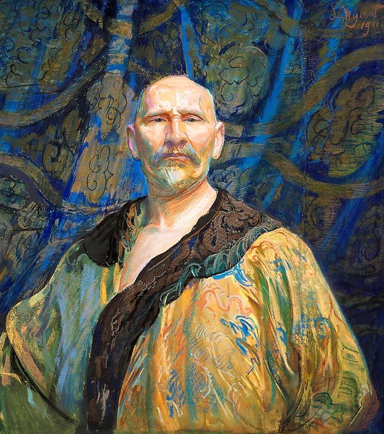 Leon Wyczółkowski - Autoportret w chińskiej szacie męskiej półoficjalnej longpao