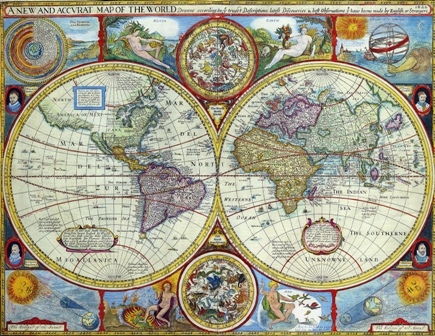 1651r. - A New and Accurat Map of the World