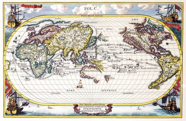 1700r. - Navigationes Praecipvae Evropaeorvm ad Exteras Nationes (Nawigacja z Europy do Innych Krajów)