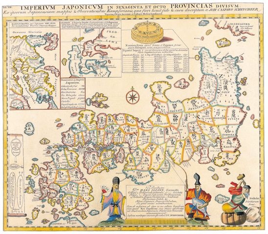 1727r. - Imperium Japonum in Sexaginta et Octo Provincias Divisum (Imperium Japoni z podziałem na 68 prowincji)