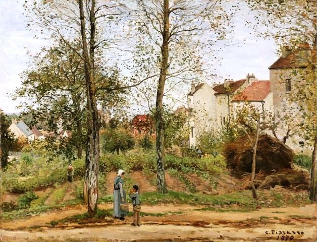 Camille Pissarro - Domy w Bougival (Jesień) - (Houses at Bougival (Autumn))