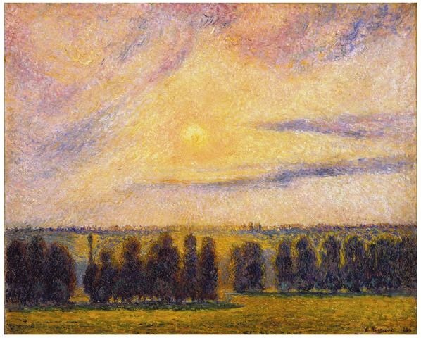 Camille Pissarro - Zachód słońca w Eragny (Sunset at Eragny)