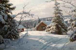 Peter Monsted - Zimowy krajobraz