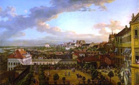 Canaletto - Widok Warszawy z tarasu Zamku Królewskiego 