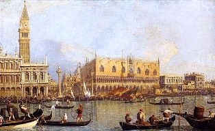 Canaletto - Widok na Pałac Dożów w Wenecji