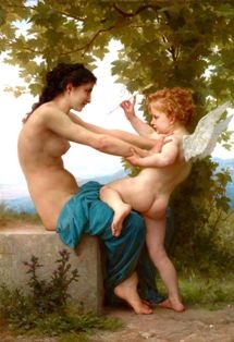 W. A. Bouguereau -  Młoda Dziewczyna broniąca się przed Erosem