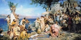 Henryk Siemiradzki - Fryne na święcie Posejdona w Eleusis