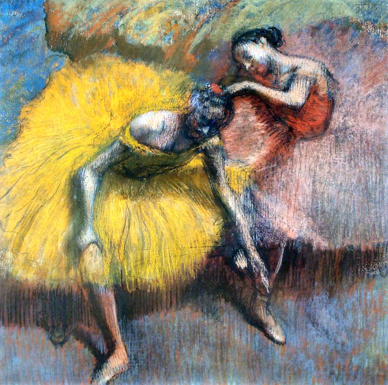 Edgar Degas - Dwie tancerki: żółta i różowa