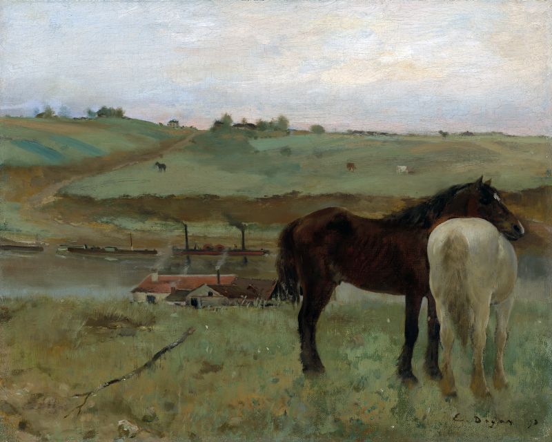 Edgar Degas - Konie na łące